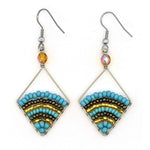 Turquoise, Bronze and Gold Miranda Beaded Earrings - A Thread of Hope Guatemalan Fair Trade