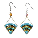 Turquoise, Bronze and Gold Miranda Beaded Earrings - A Thread of Hope Guatemalan Fair Trade