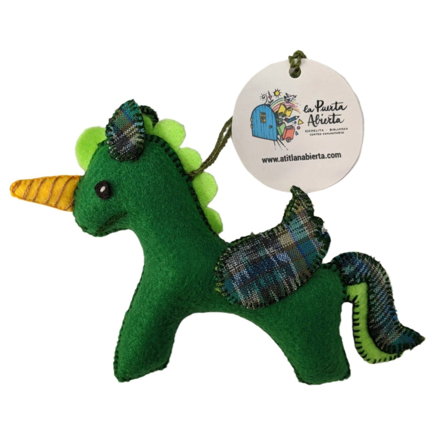 Unicorn Ornament - Felt and Repurposed Traditional Fabric - A Thread of Hope Guatemalan Fair Trade