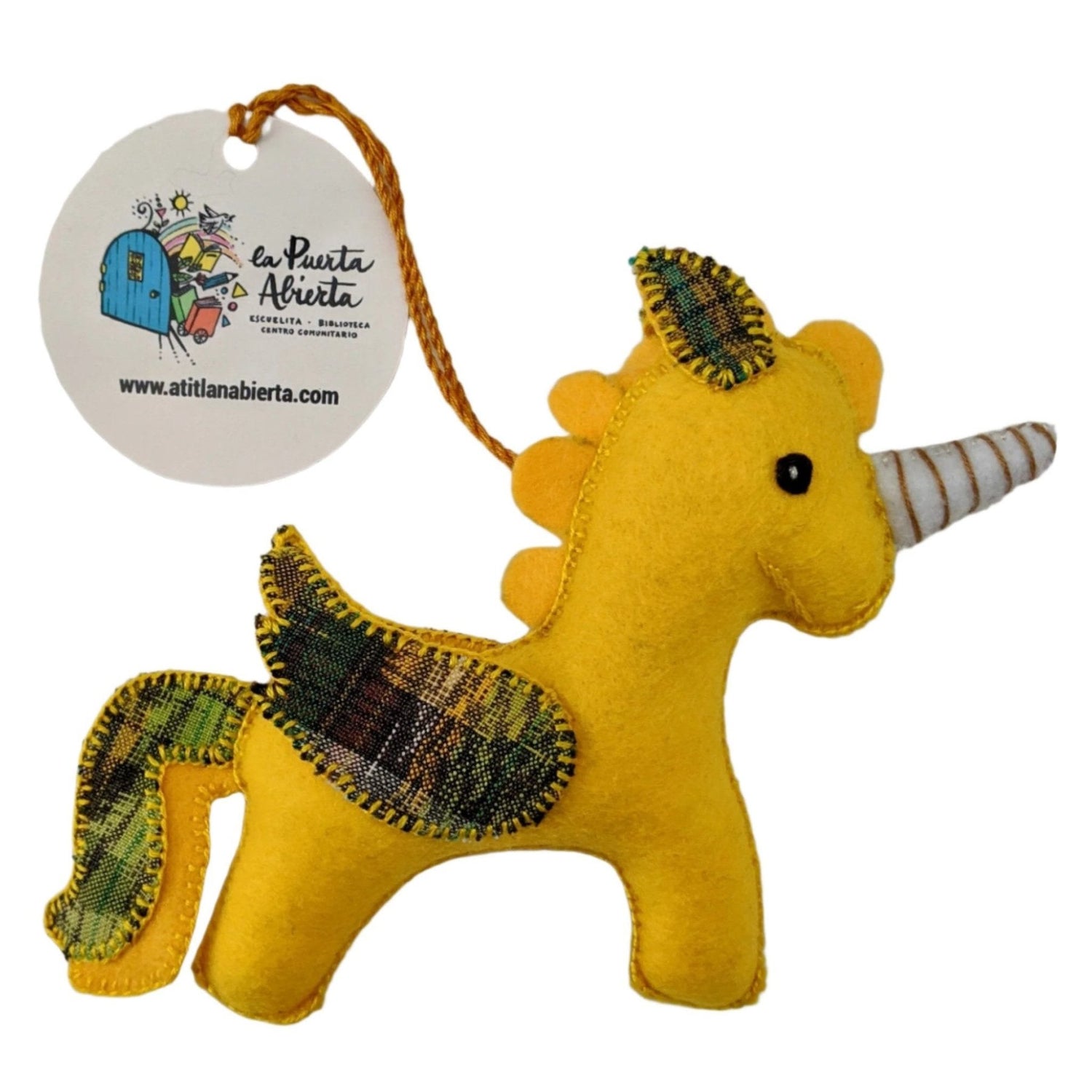 Unicorn Ornament - Felt and Repurposed Traditional Fabric - A Thread of Hope Guatemalan Fair Trade