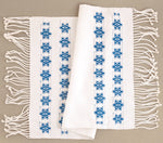 White Challah Cover with Blue Stars - A Thread of Hope Guatemalan Fair Trade
