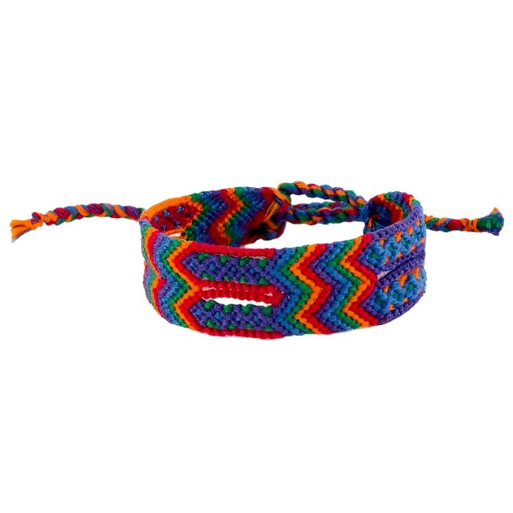 Wide Cotton Colorful Knotted Friendship Bracelet - A Thread of Hope Guatemalan Fair Trade
