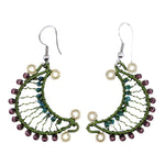 Wine Country Crescent Moon Beaded Earrings - A Thread of Hope Guatemalan Fair Trade