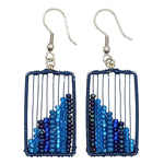 Abacus Beaded Earrings - Blues - A Thread of Hope Guatemalan Fair Trade