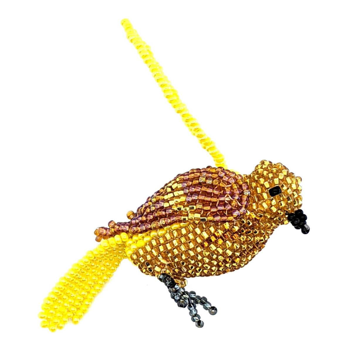 American Yellow Warbler Beaded Bird Ornament - A Thread of Hope Guatemalan Fair Trade