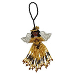 Angel Beaded Ornament - Brown Face, Black Hair, a Variety of Skirt Colors - A Thread of Hope Guatemalan Fair Trade