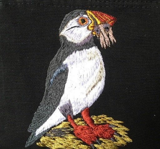 Atlantic Puffin Thread Painted Cotton Coin Purse - A Thread of Hope Guatemalan Fair Trade