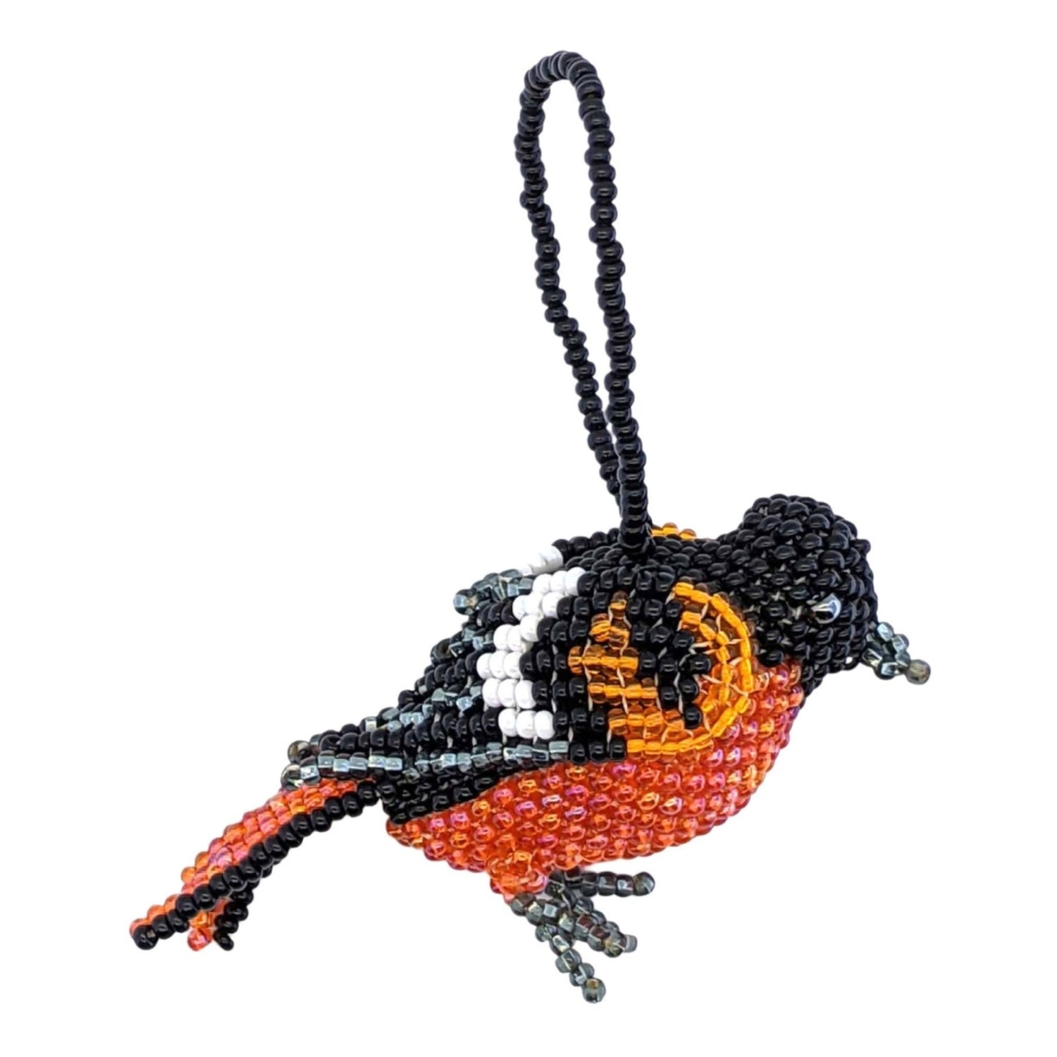 Baltimore Oriole Beaded Bird Ornament - A Thread of Hope Guatemalan Fair Trade