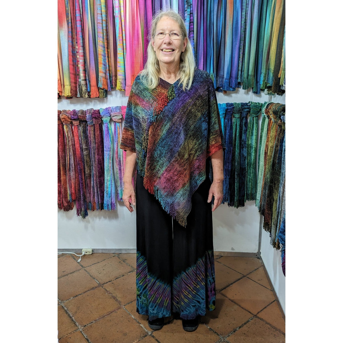 Bamboo Chenille Poncho, One Size - A Thread of Hope Guatemalan Fair Trade