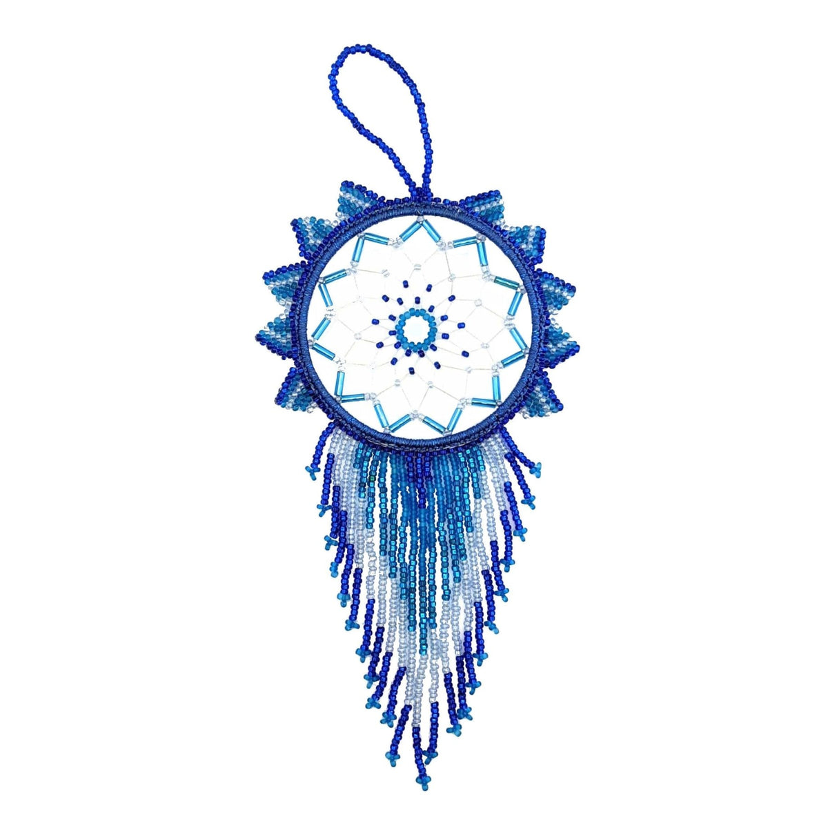 Beaded Dreamcatcher - Blues - A Thread of Hope Guatemalan Fair Trade