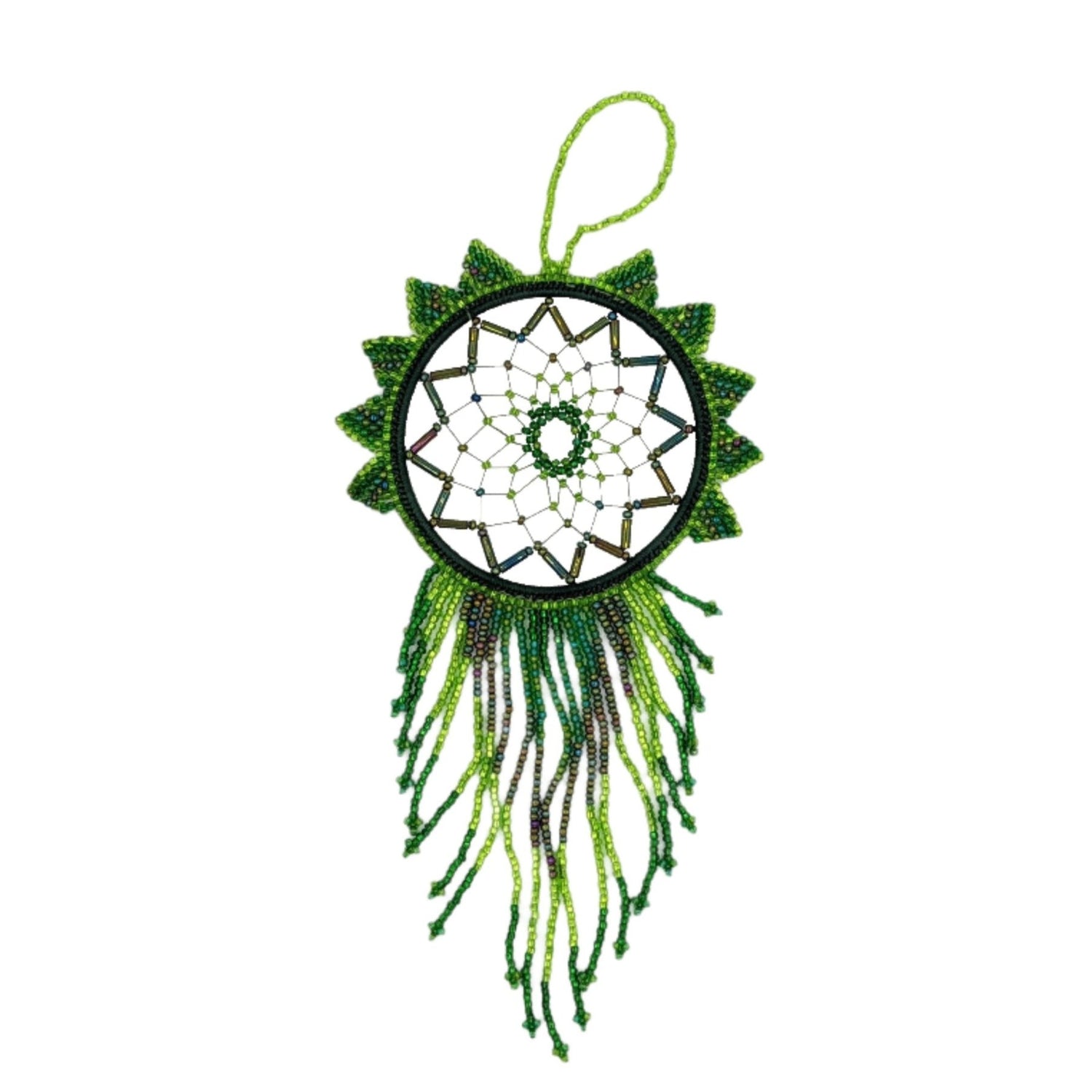 Beaded Dreamcatcher - Greens - A Thread of Hope Guatemalan Fair Trade