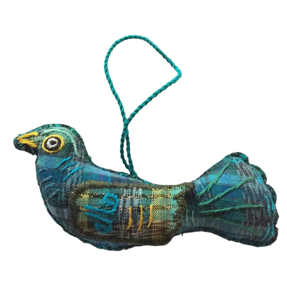 Bird Ornament - Felt and Repurposed Traditional Fabric - A Thread of Hope Guatemalan Fair Trade