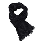 Black Bamboo Chenille Handwoven Scarf 8 x 68 - A Thread of Hope Guatemalan Fair Trade