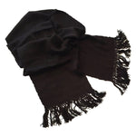 Black Lightweight Bamboo Open - Weave Handwoven Scarf 8 x 68 - A Thread of Hope Guatemalan Fair Trade