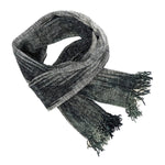 Black, White and Grays Bamboo Chenille Handwoven Scarf 8 x 68 - A Thread of Hope Guatemalan Fair Trade