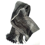 Black, White and Grays Bamboo Chenille Handwoven Scarf 8 x 68 - A Thread of Hope Guatemalan Fair Trade