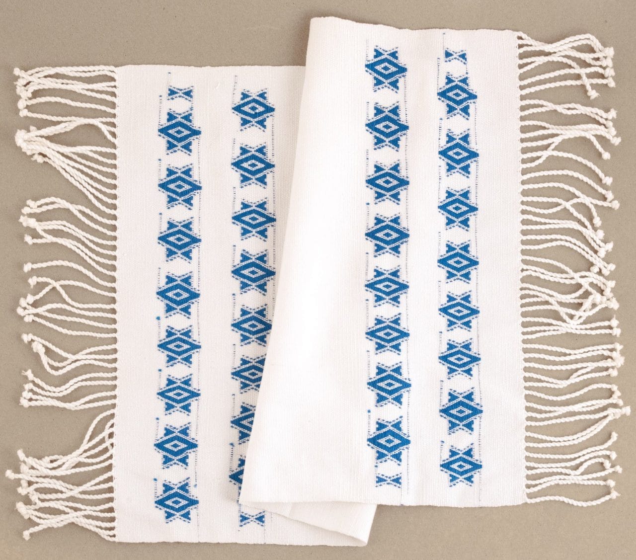 Blue Challah Cover with White Stars - A Thread of Hope Guatemalan Fair Trade