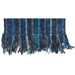 Blue Micro Stripes Bamboo Chenille Handwoven Scarf 8 x 68 - A Thread of Hope Guatemalan Fair Trade