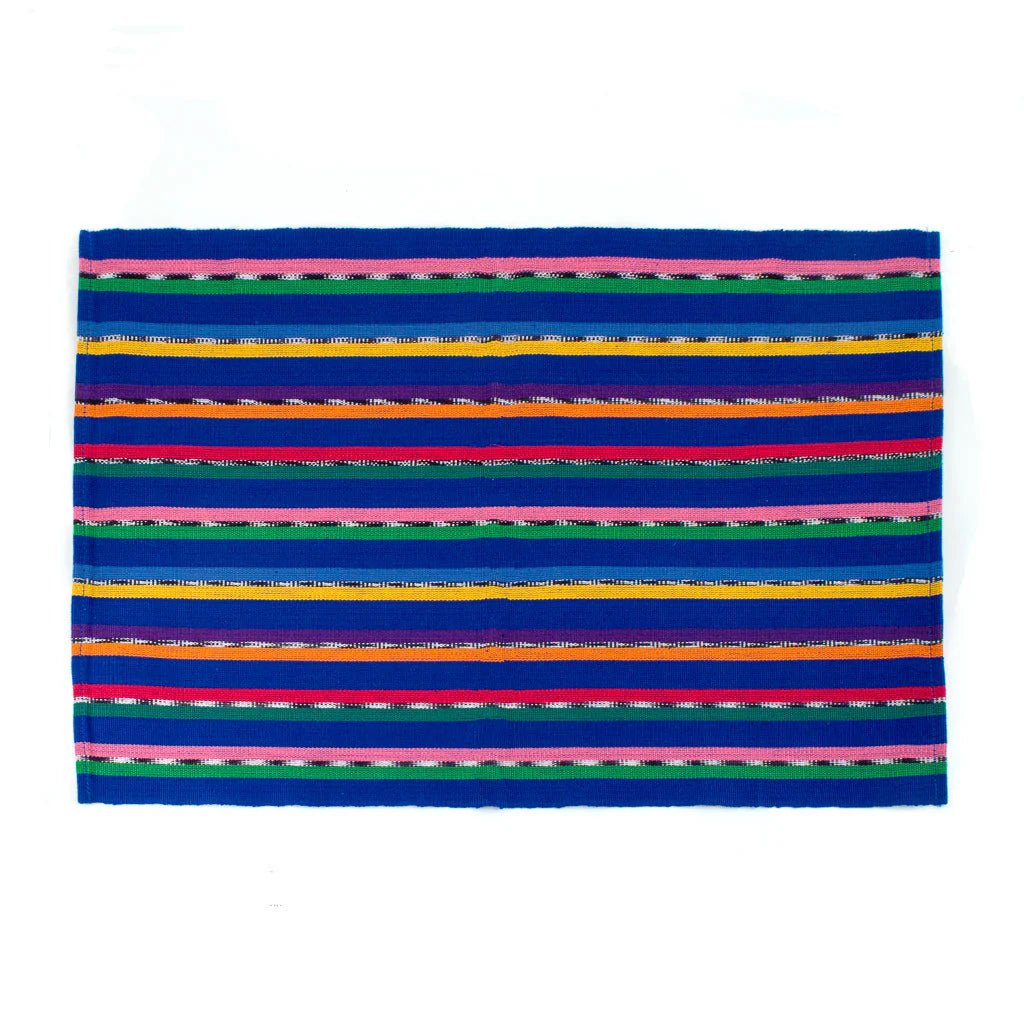 Blue Solola Placemat - A Thread of Hope Guatemalan Fair Trade