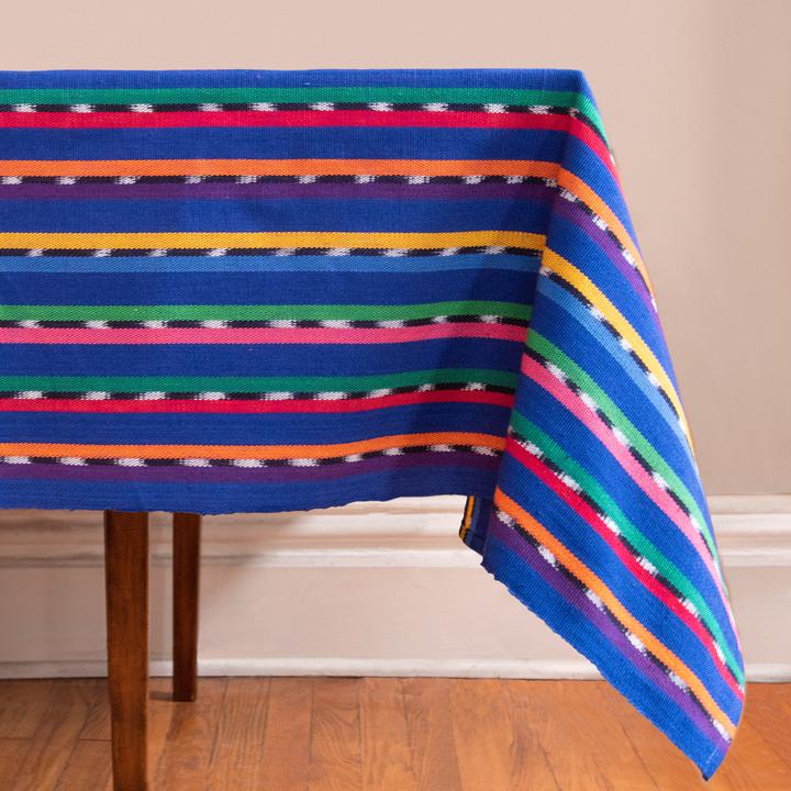 Blue Sololá Tablecloth - A Thread of Hope Guatemalan Fair Trade