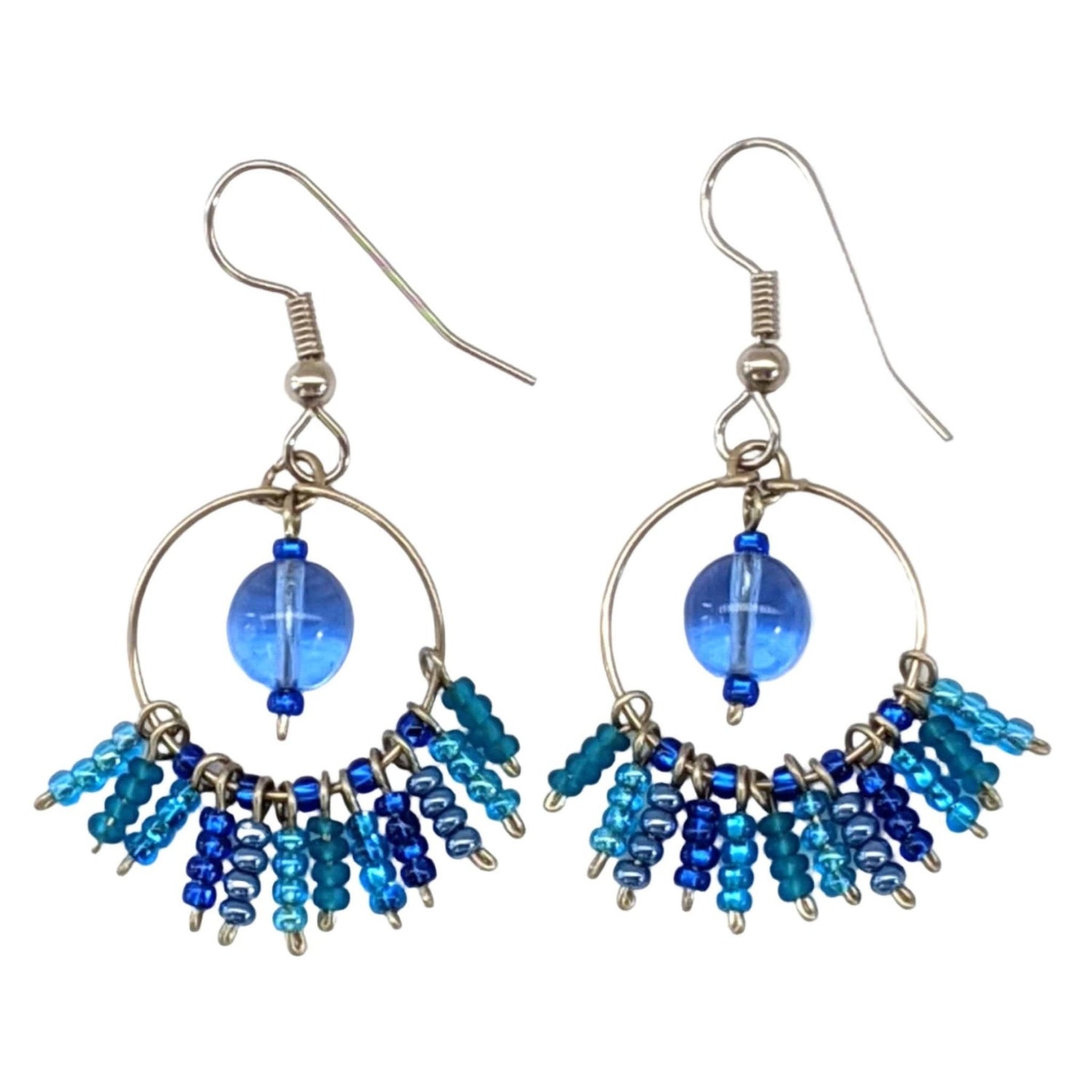 Blues Ana Maria Beaded Earrings - A Thread of Hope Guatemalan Fair Trade