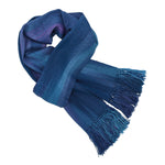 Blues and Purples Lightweight Bamboo Handwoven Scarf 8 x 68 - A Thread of Hope Guatemalan Fair Trade