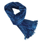 Blues Bamboo Chenille Handwoven Scarf 8 x 68 - A Thread of Hope Guatemalan Fair Trade