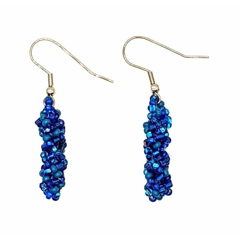 Blues DNA Beaded Earrings - A Thread of Hope Guatemalan Fair Trade