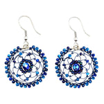 Blues Olivia Dreamcatcher Beaded Earrings - A Thread of Hope Guatemalan Fair Trade