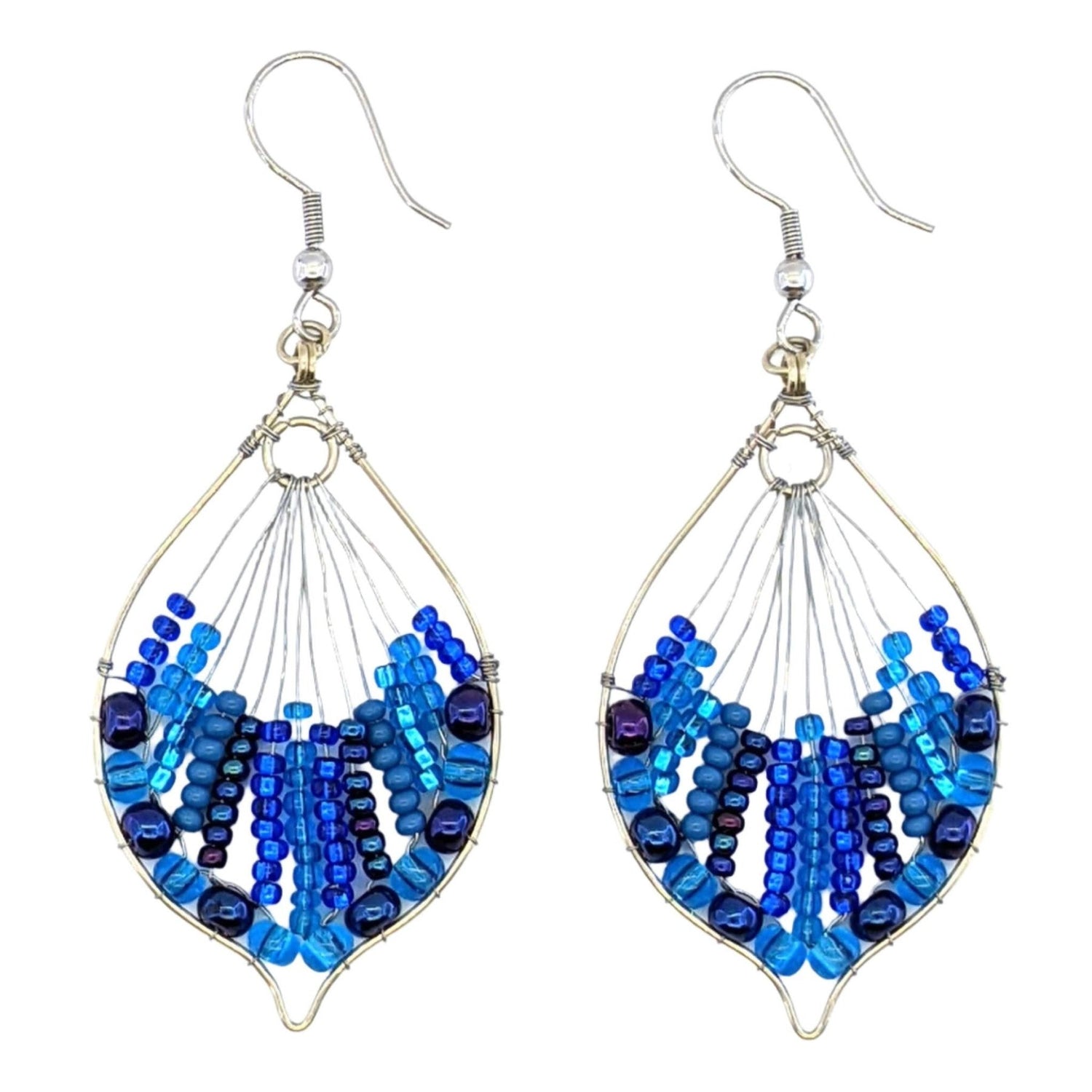 Blues Rosalia Beaded Earrings - A Thread of Hope Guatemalan Fair Trade