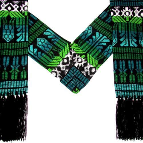 Brocaded Clerical Stole - Green - A Thread of Hope Guatemalan Fair Trade