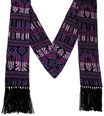 Brocaded Clerical Stole - Purple - A Thread of Hope Guatemalan Fair Trade