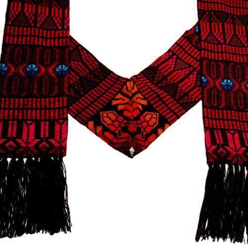 Brocaded Clerical Stole - Red - A Thread of Hope Guatemalan Fair Trade