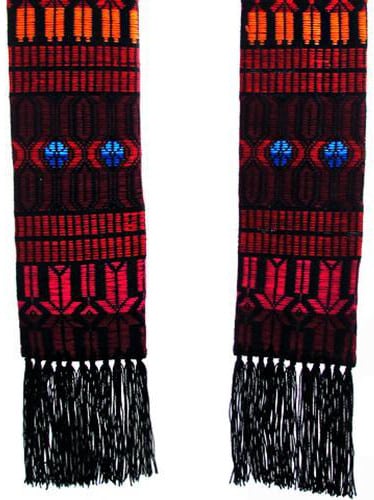 Brocaded Clerical Stole - Red - A Thread of Hope Guatemalan Fair Trade