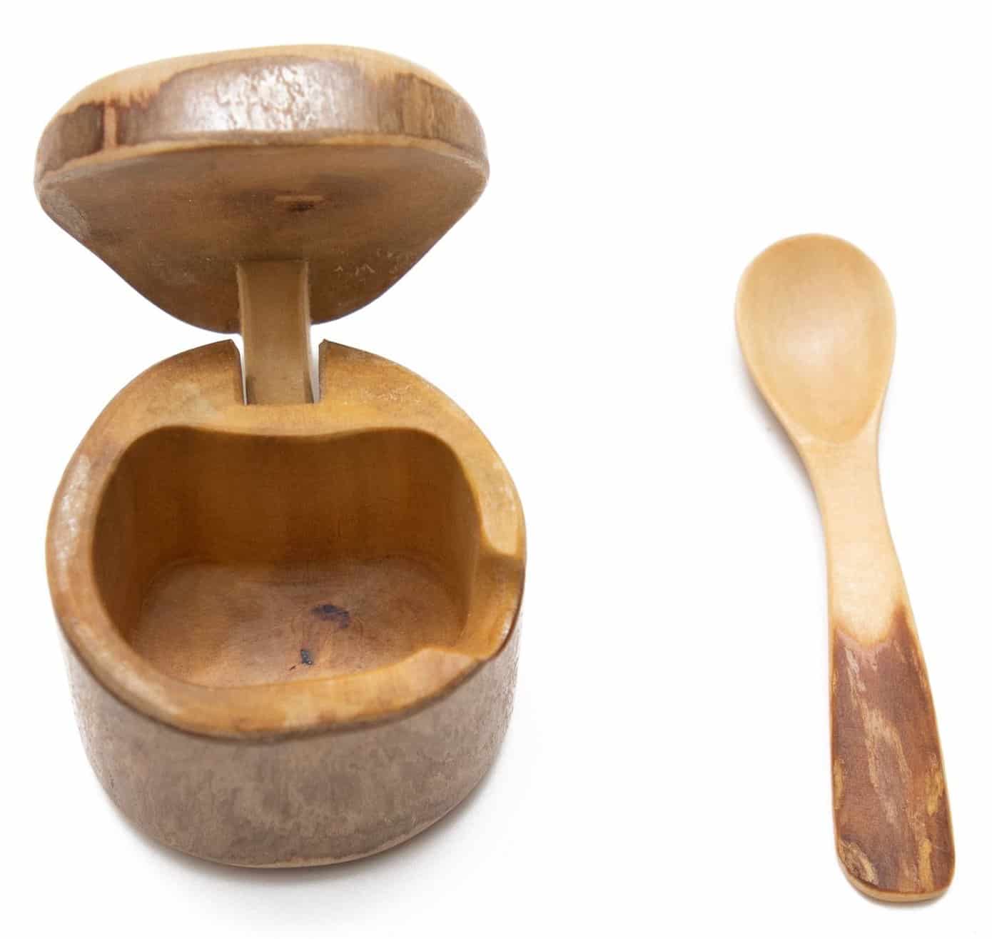 Coffeewood Mini Salt Box and Spoon - A Thread of Hope Guatemalan Fair Trade