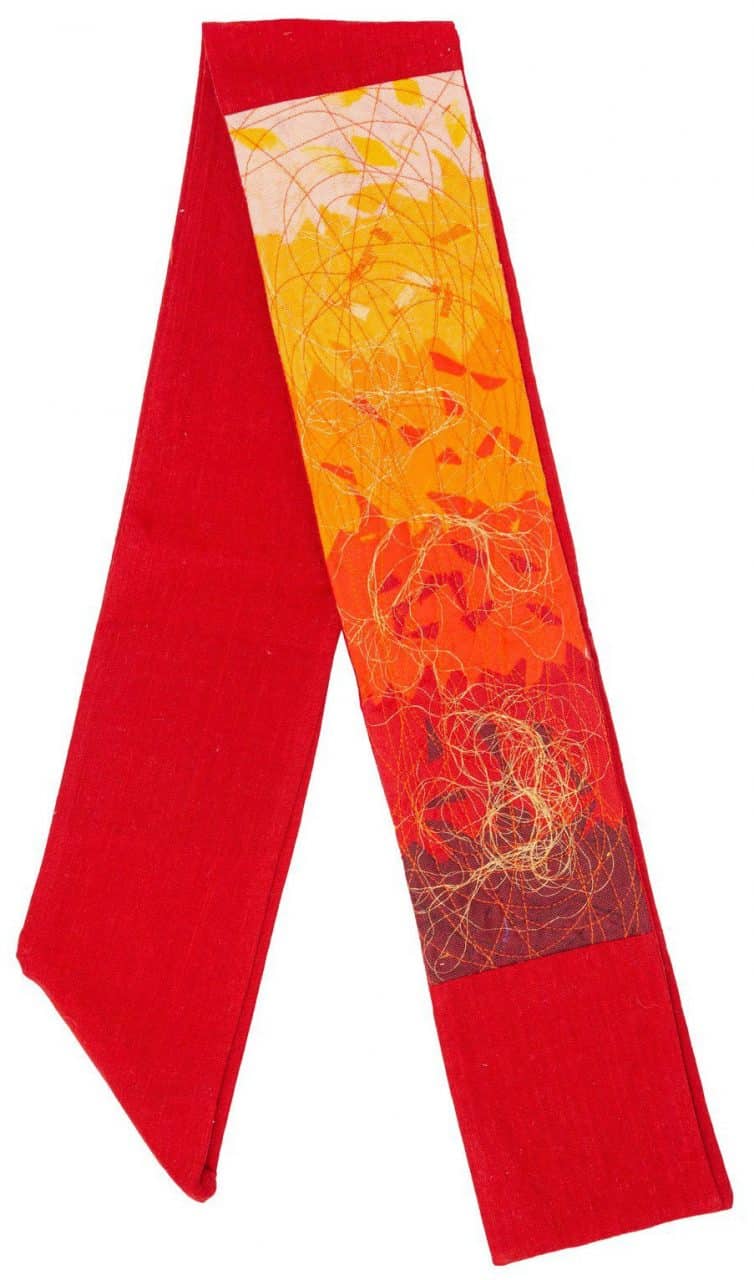 Contemporary Clerical Stole - Red - A Thread of Hope Guatemalan Fair Trade