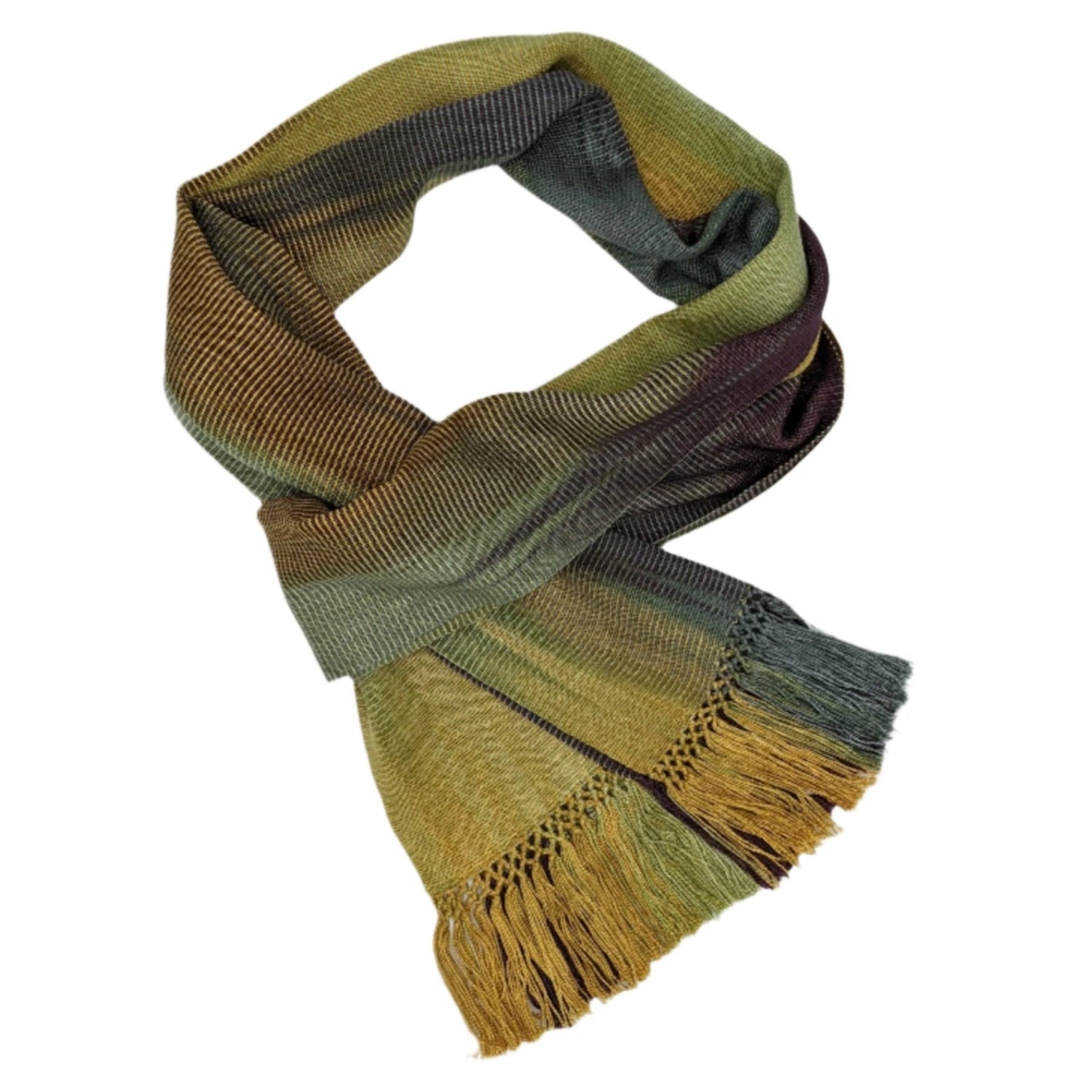 Dark Maroon, Gray, and Gold Lightweight Bamboo Handwoven Scarf 8 x 68 - A Thread of Hope Guatemalan Fair Trade