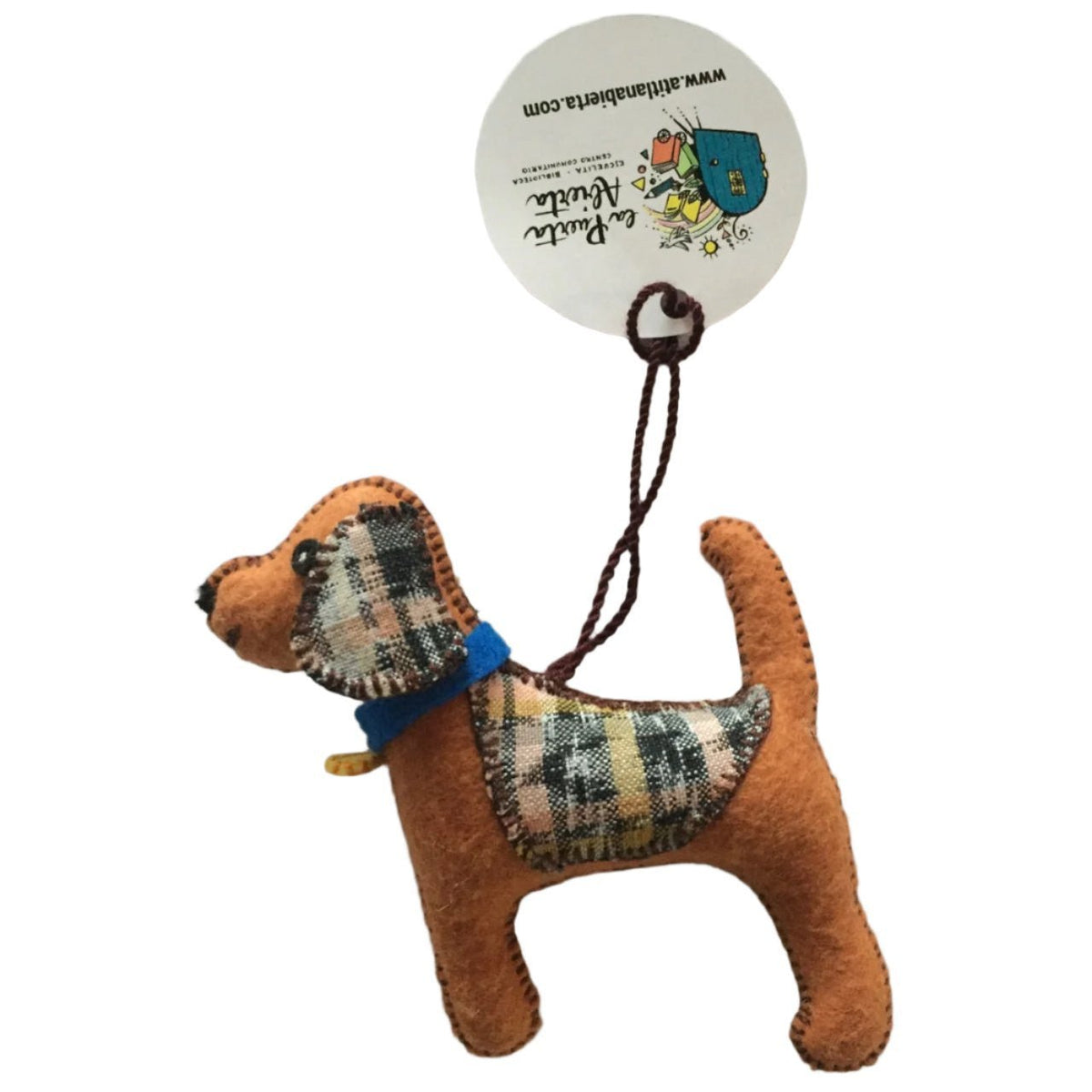 Dog Ornament - Felt and Repurposed Traditional Fabric - A Thread of Hope Guatemalan Fair Trade