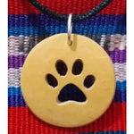 Dog Paw Print Coco Spirit Hand - Carved Coconut Shell Necklace - A Thread of Hope Guatemalan Fair Trade