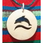 Dolphin and Wave Coco Spirit Hand - Carved Coconut Shell Necklace - A Thread of Hope Guatemalan Fair Trade