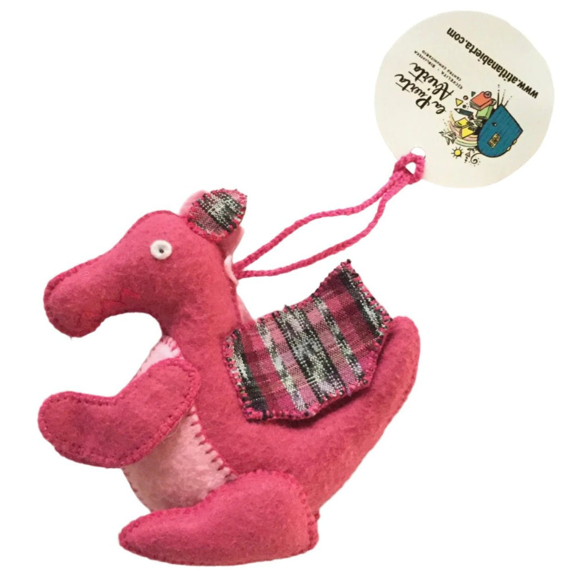 Dragon Ornament - Felt and Repurposed Traditional Fabric - A Thread of Hope Guatemalan Fair Trade