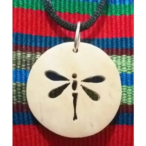 Dragonfly Coco Spirit Hand - Carved Coconut Shell Necklace - A Thread of Hope Guatemalan Fair Trade