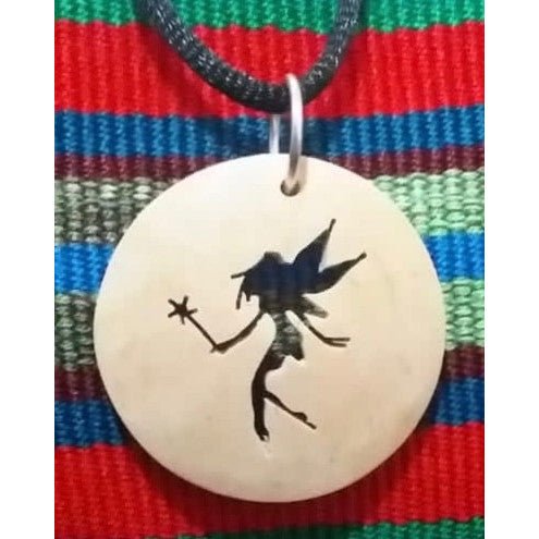 Fairy Coco Spirit Hand - Carved Coconut Shell Necklace - A Thread of Hope Guatemalan Fair Trade