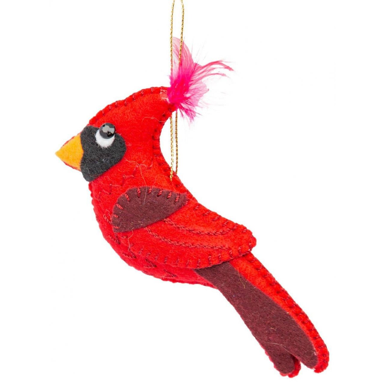 Felt Cardinal Ornament - A Thread of Hope Guatemalan Fair Trade