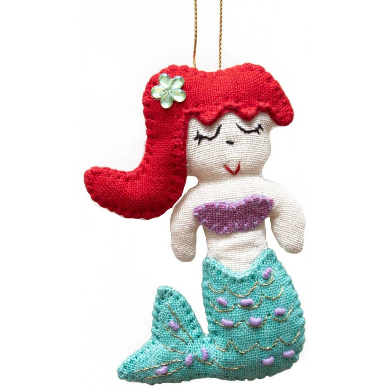 Felt Mermaid Ornament - A Thread of Hope Guatemalan Fair Trade