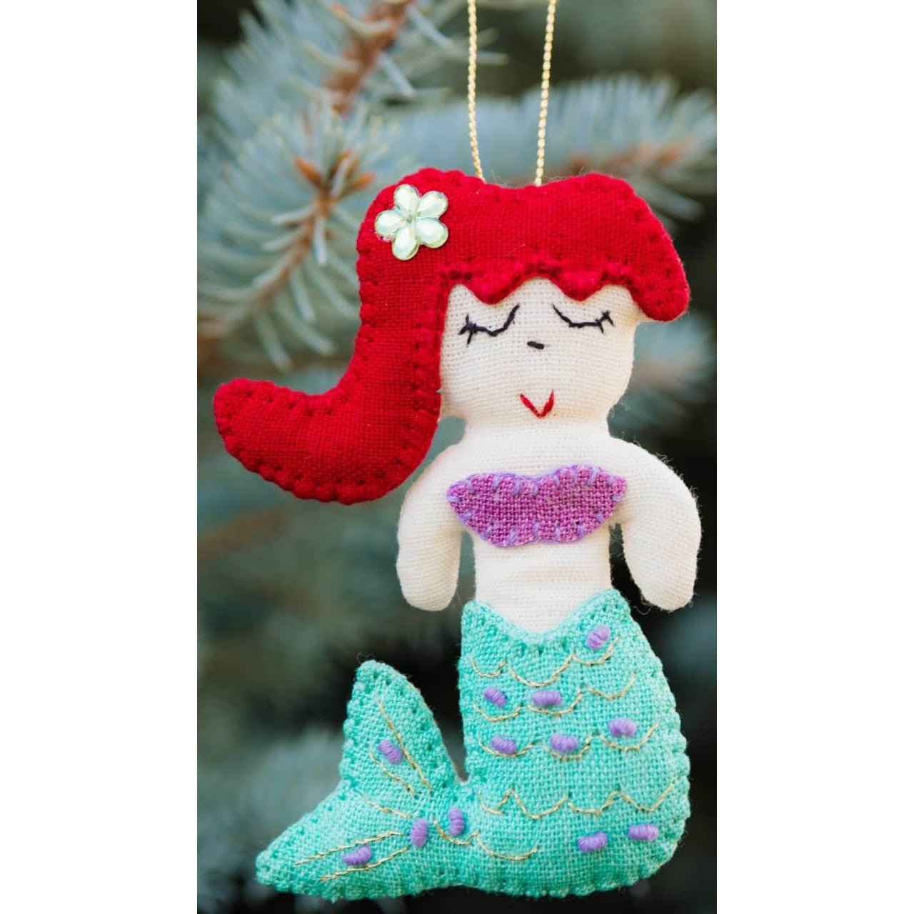 Felt Mermaid Ornament - A Thread of Hope Guatemalan Fair Trade