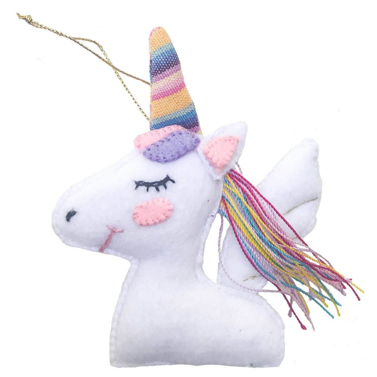 Felt Unicorn Ornament - A Thread of Hope Guatemalan Fair Trade