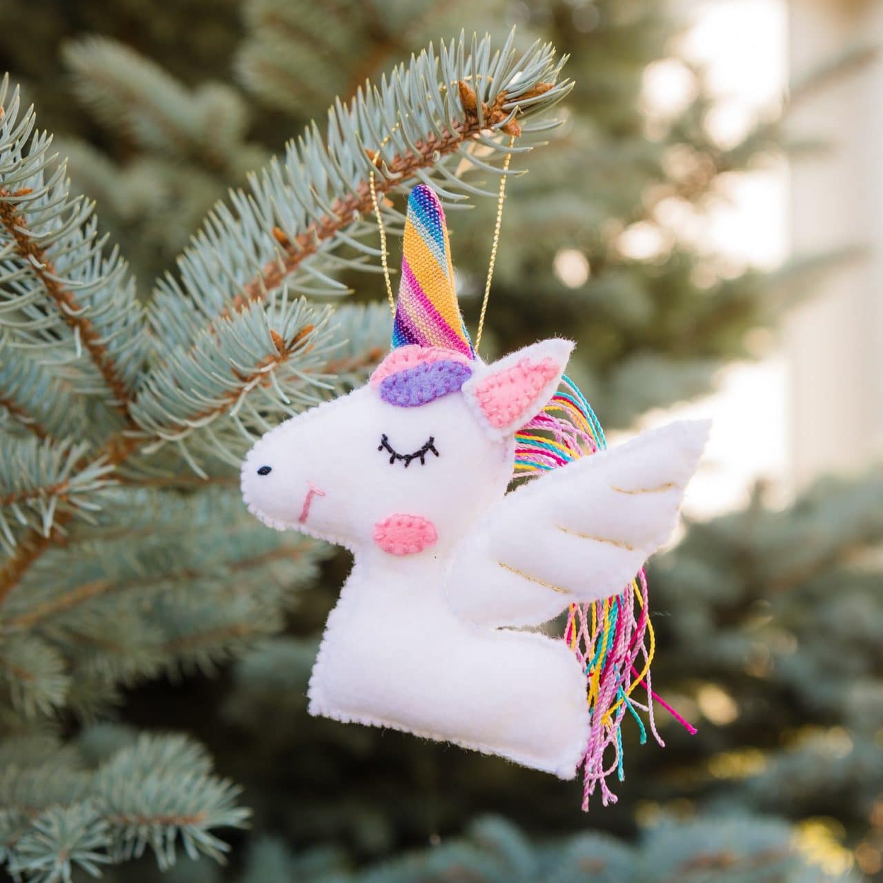 Felt Unicorn Ornament - A Thread of Hope Guatemalan Fair Trade