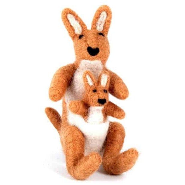 Felted Wool Kangaroo and Joey - A Thread of Hope Guatemalan Fair Trade