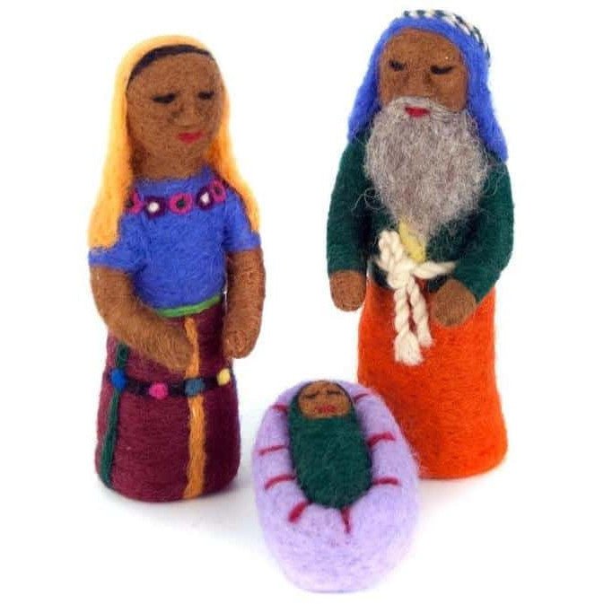 Felted Wool Mayan Nativity - A Thread of Hope Guatemalan Fair Trade